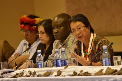 Líderes indígenas debaten sobre los bosques en la quinta edición del Día de los Bosques. Foto de Neil Palmer/CIAT.